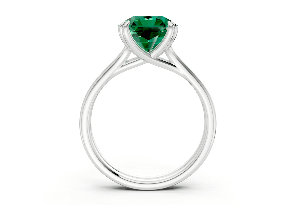 Audrey Emerald Gemstone Solitaire Radiant Squareuare Cut 3.1mm Engagement Ring