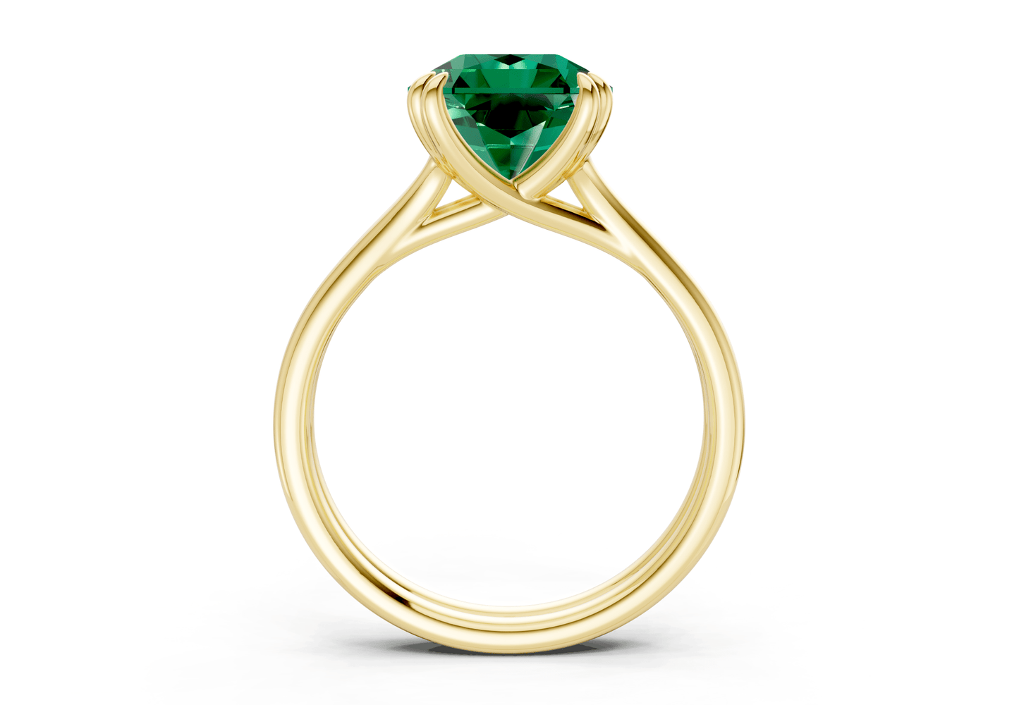 Audrey Emerald Gemstone Solitaire Radiant Squareuare Cut 3.1mm Engagement Ring - Ring Premier