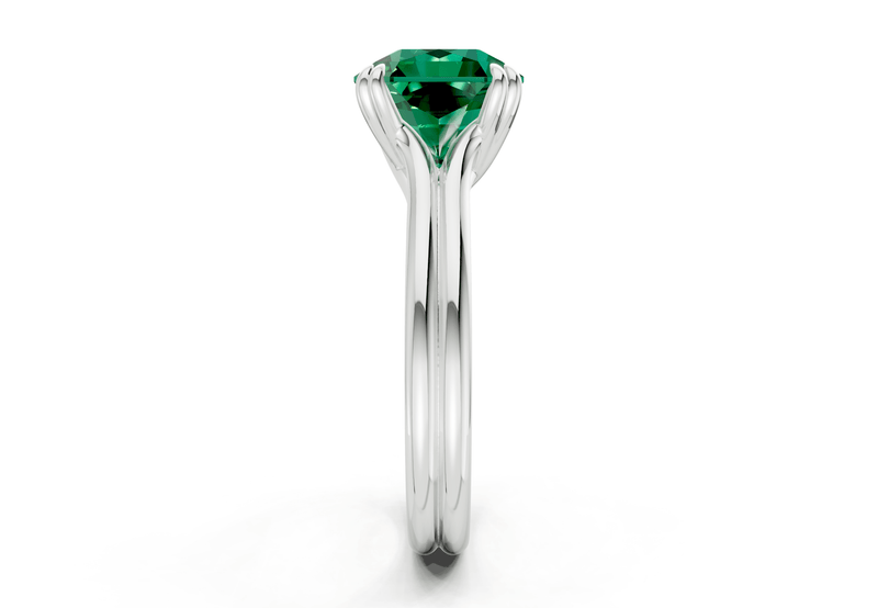 Audrey Emerald Gemstone Solitaire Radiant Squareuare Cut 3.1mm Engagement Ring - Ring Premier