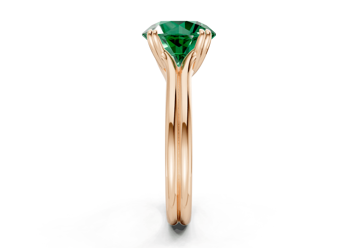 Audrey Emerald Gemstone Solitaire Round Cut 3.1mm Engagement Ring