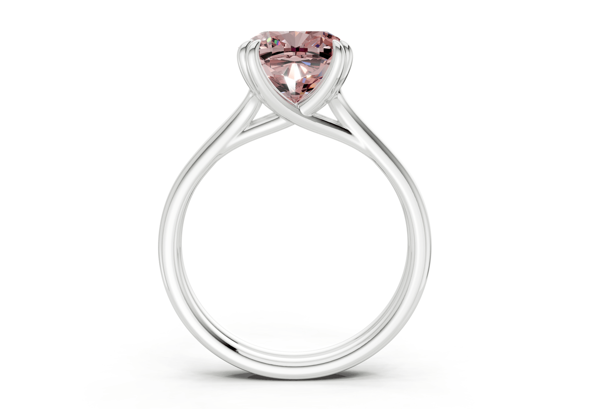 Audrey Pink Diamond Solitaire Cushion Squareuare Cut 3.1mm Engagement Ring