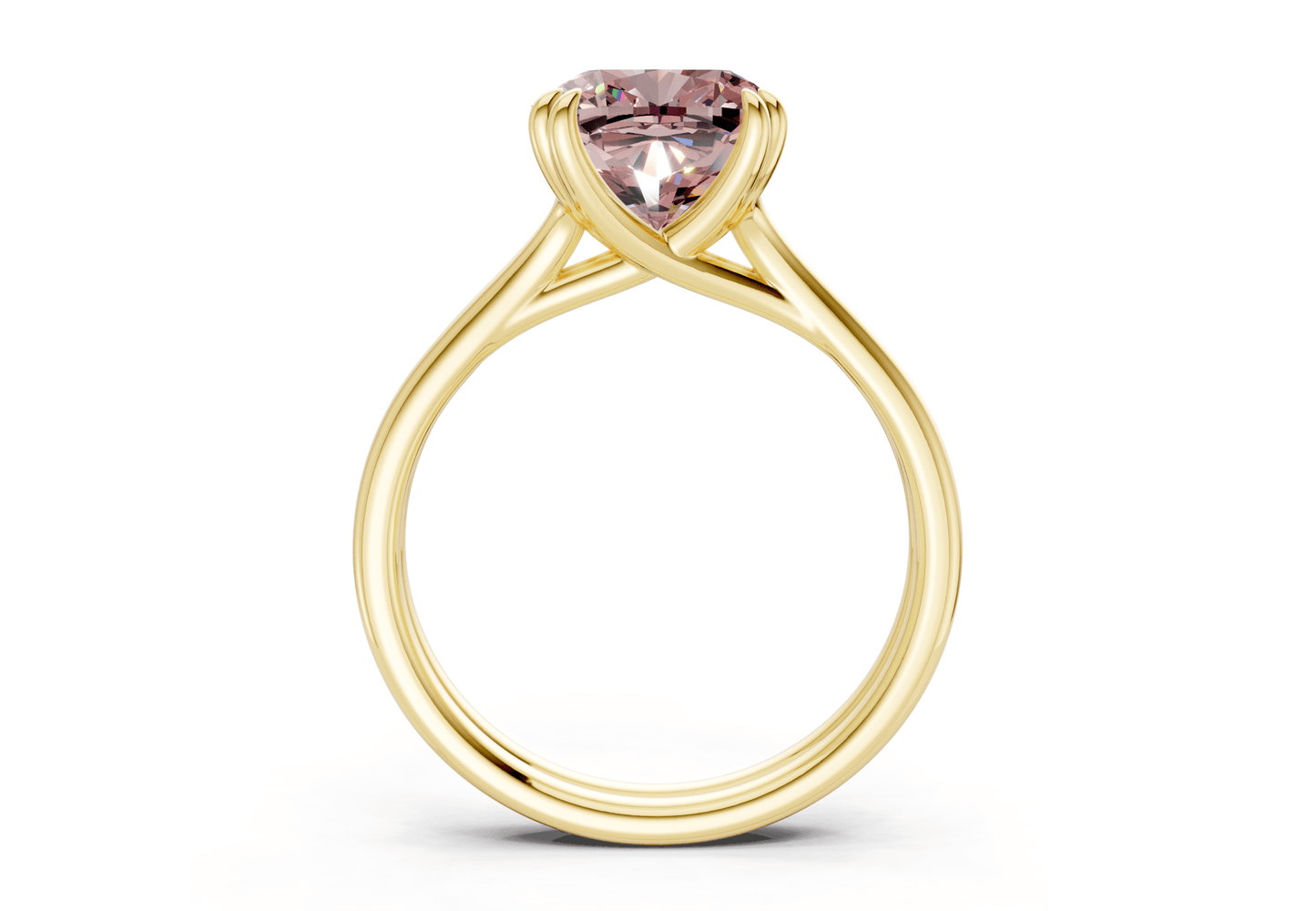 Audrey Pink Diamond Solitaire Cushion Squareuare Cut 3.1mm Engagement Ring - Ring Premier