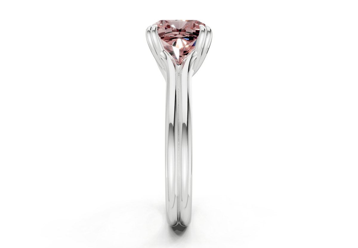 Audrey Pink Diamond Solitaire Cushion Squareuare Cut 3.1mm Engagement Ring