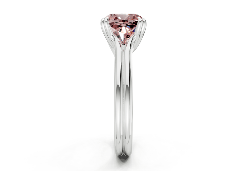 Audrey Pink Diamond Solitaire Cushion Squareuare Cut 3.1mm Engagement Ring - Ring Premier