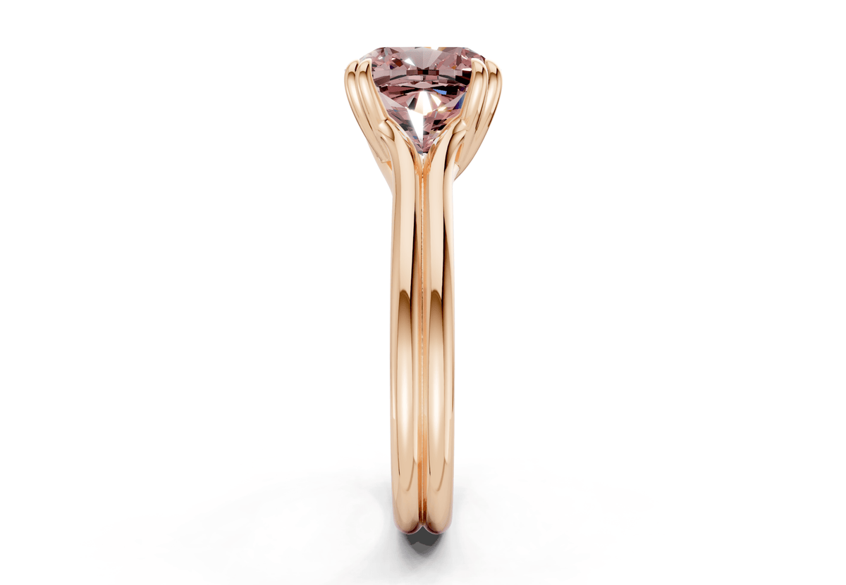 Audrey Pink Diamond Solitaire Cushion Squareuare Cut 3.1mm Engagement Ring