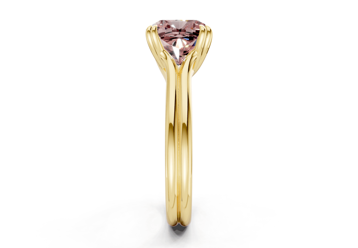 Audrey Pink Diamond Solitaire Cushion Squareuare Cut 3.1mm Engagement Ring