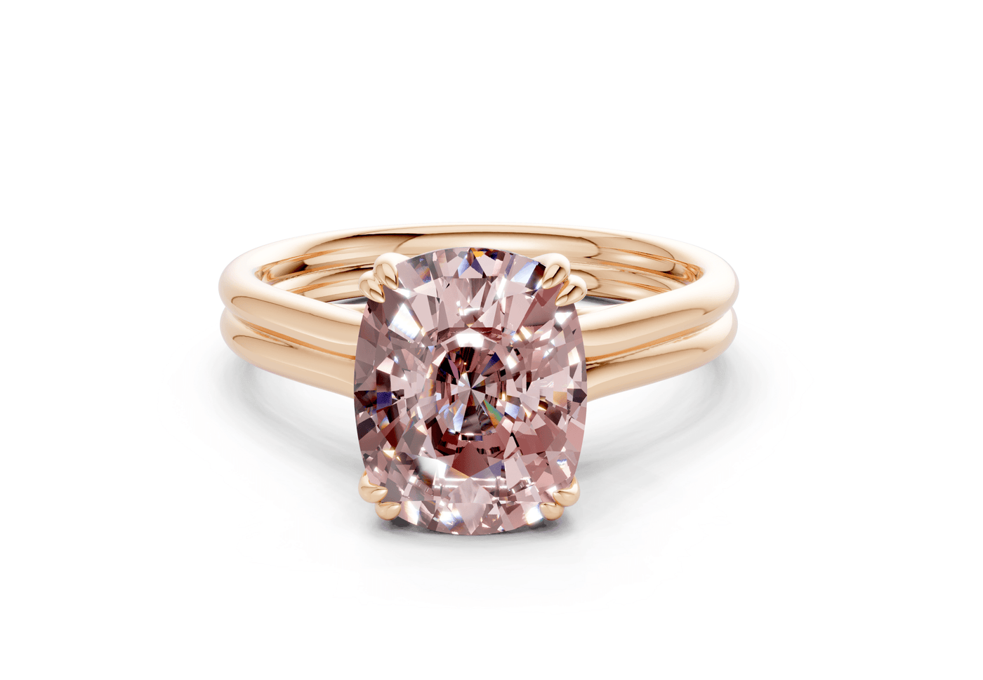 Audrey Pink Diamond Solitaire Elongated Cushion Cut 3.1mm Engagement Ring