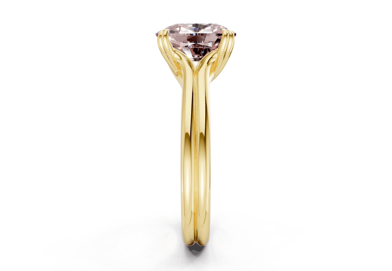 Audrey Pink Diamond Solitaire Elongated Cushion Cut 3.1mm Engagement Ring - Ring Premier