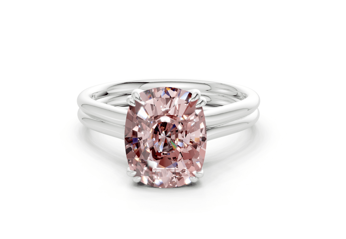 Audrey Pink Diamond Solitaire Elongated Cushion Cut 3.1mm Engagement Ring