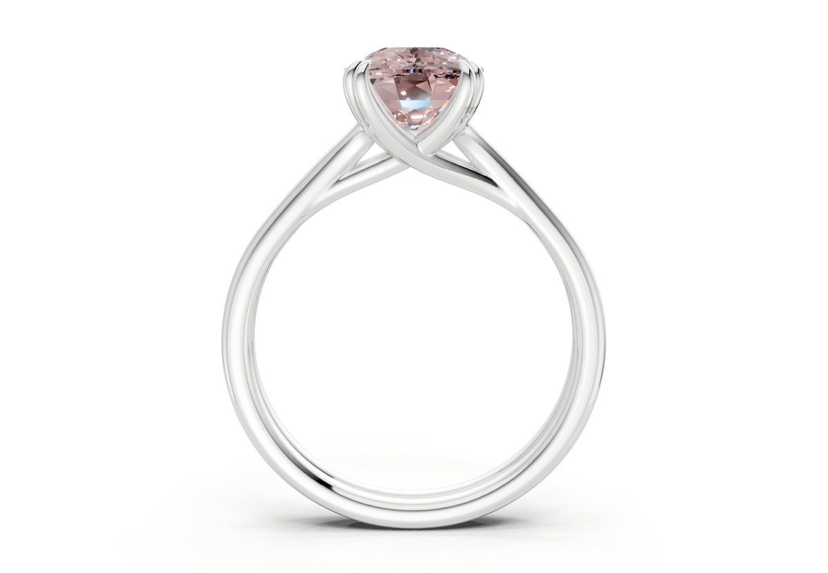 Audrey Pink Diamond Solitaire Elongated Cushion Cut 3.1mm Engagement Ring