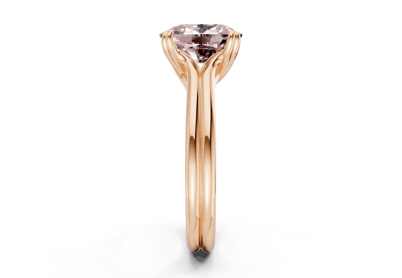 Audrey Pink Diamond Solitaire Elongated Cushion Cut 3.1mm Engagement Ring - Ring Premier