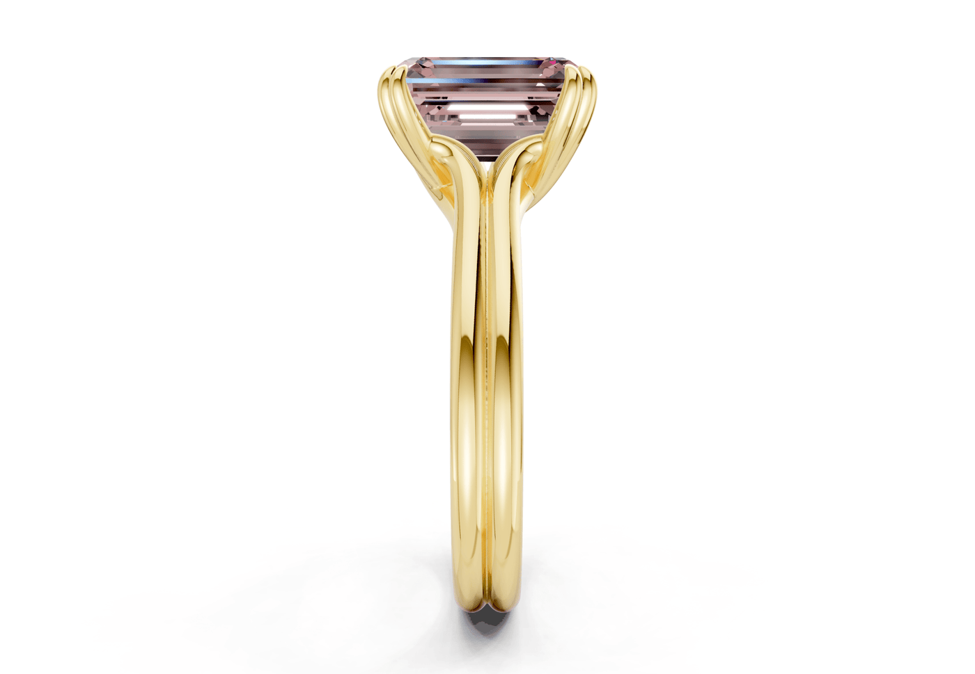 Audrey Pink Diamond Solitaire Emerald Cut 3.1mm Engagement Ring