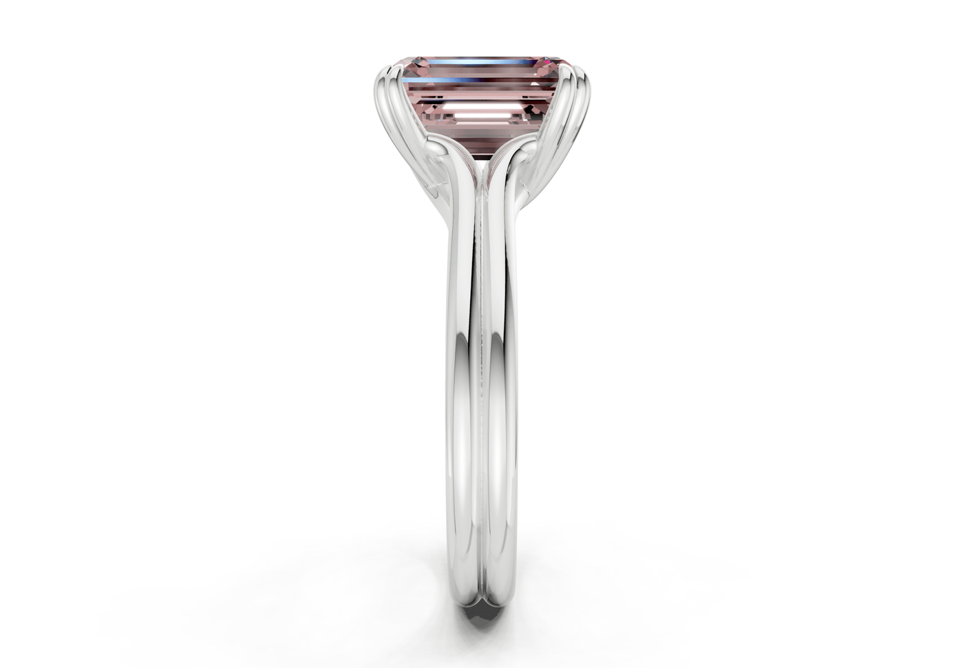 Audrey Pink Diamond Solitaire Emerald Cut 3.1mm Engagement Ring