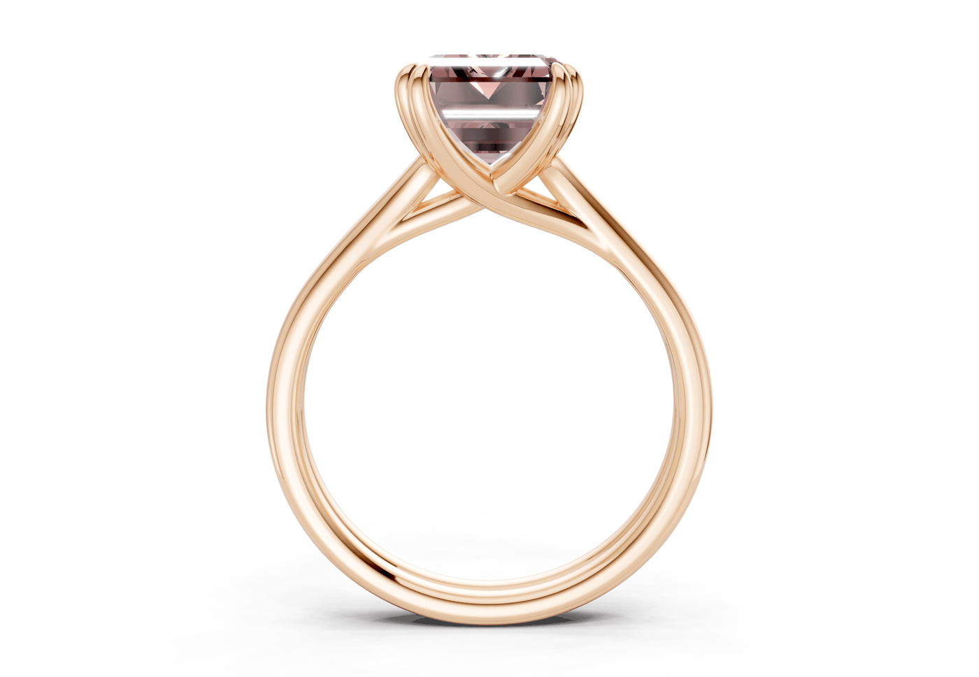 Audrey Pink Diamond Solitaire Emerald Cut 3.1mm Engagement Ring