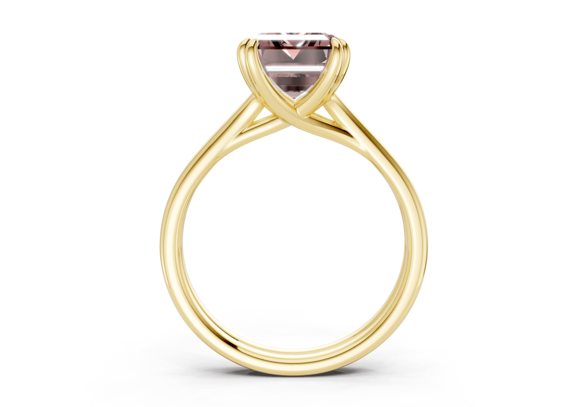 Audrey Pink Diamond Solitaire Emerald Cut 3.1mm Engagement Ring