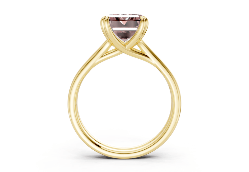 Audrey Pink Diamond Solitaire Emerald Cut 3.1mm Engagement Ring