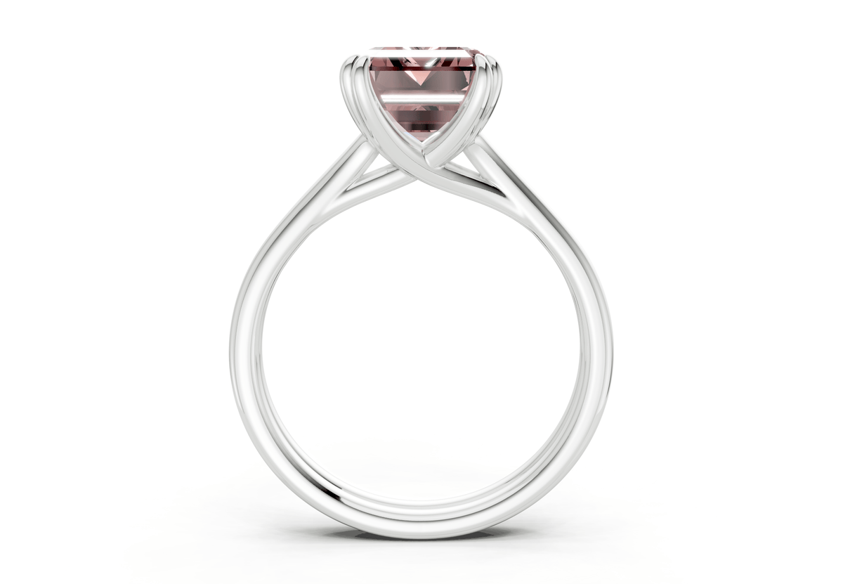 Audrey Pink Diamond Solitaire Emerald Cut 3.1mm Engagement Ring