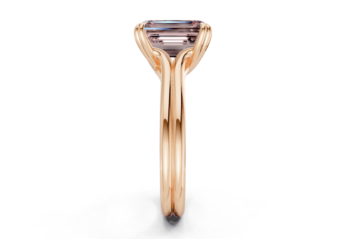 Audrey Pink Diamond Solitaire Emerald Cut 3.1mm Engagement Ring