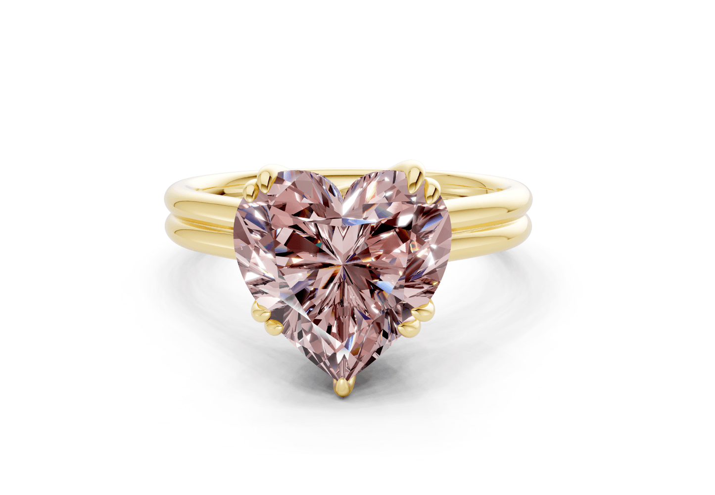 Audrey Pink Diamond Solitaire Heart Cut 3.1mm Engagement Ring - Ring Premier