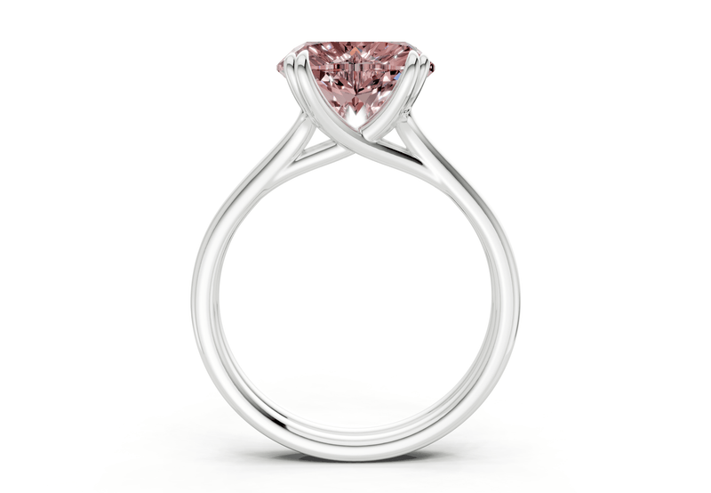 Audrey Pink Diamond Solitaire Heart Cut 3.1mm Engagement Ring - Ring Premier