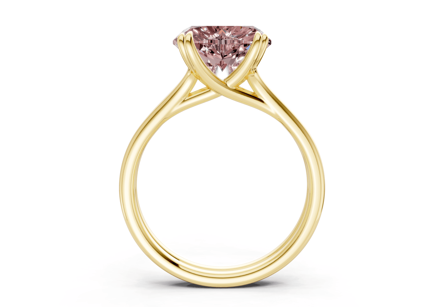 Audrey Pink Diamond Solitaire Heart Cut 3.1mm Engagement Ring - Ring Premier