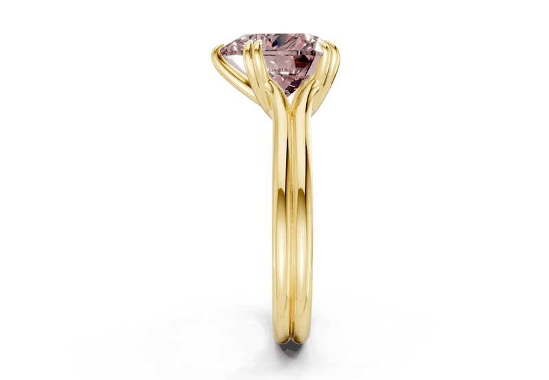 Audrey Pink Diamond Solitaire Heart Cut 3.1mm Engagement Ring - Ring Premier