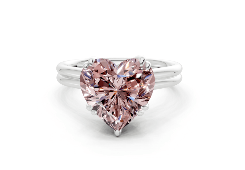 Audrey Pink Diamond Solitaire Heart Cut 3.1mm Engagement Ring - Ring Premier