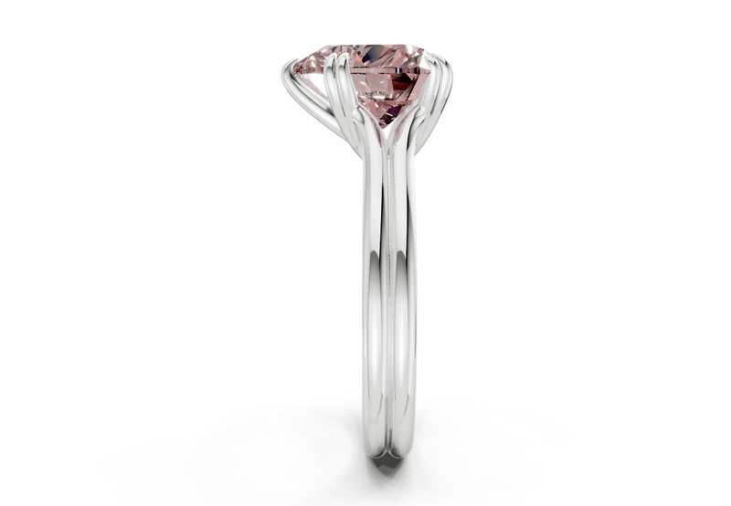 Audrey Pink Diamond Solitaire Heart Cut 3.1mm Engagement Ring - Ring Premier