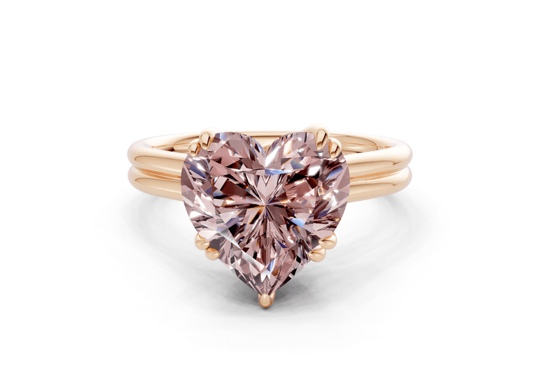 Audrey Pink Diamond Solitaire Heart Cut 3.1mm Engagement Ring - Ring Premier
