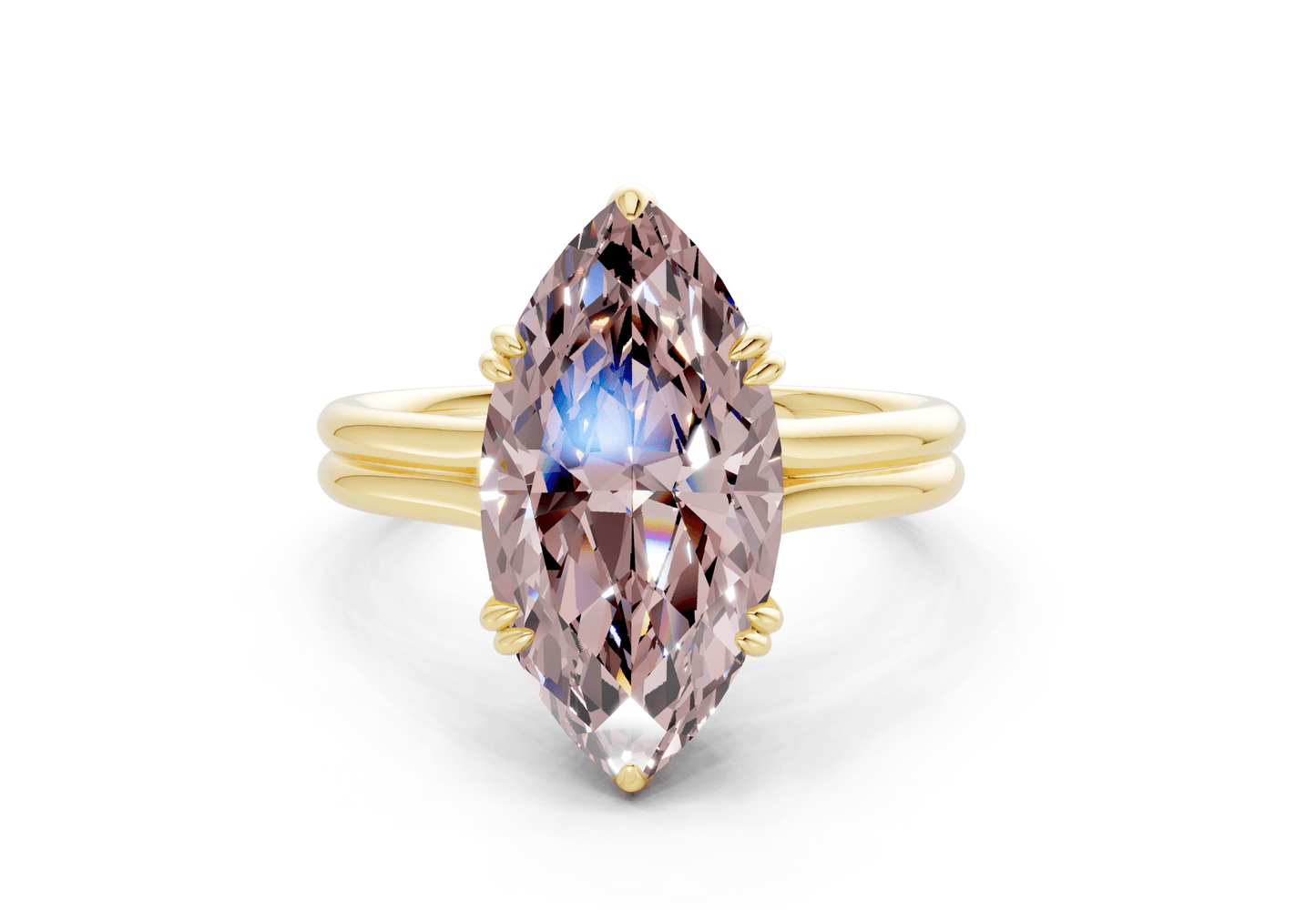 Audrey Pink Diamond Solitaire Marquise Cut 3.1mm Engagement Ring - Ring Premier