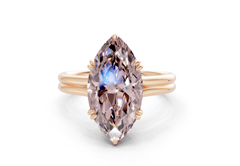 Audrey Pink Diamond Solitaire Marquise Cut 3.1mm Engagement Ring - Ring Premier