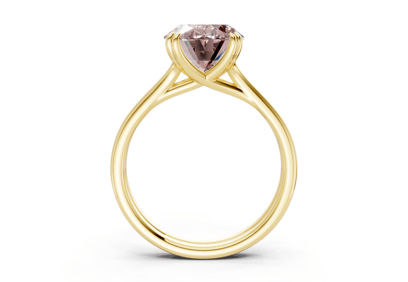 Audrey Pink Diamond Solitaire Oval Cut 3.1mm Engagement Ring