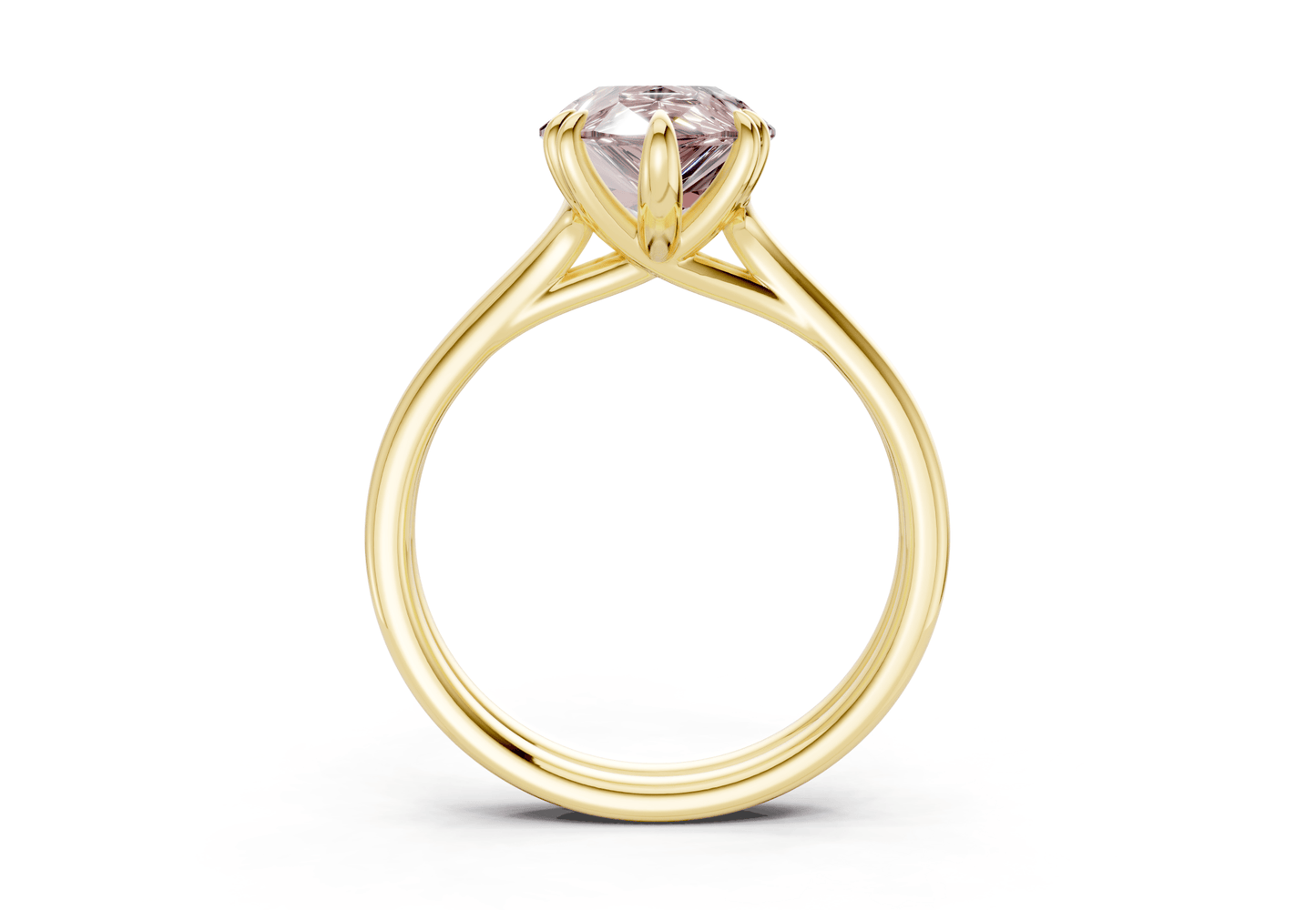 Audrey Pink Diamond Solitaire Pear Cut 3.1mm Engagement Ring - Ring Premier