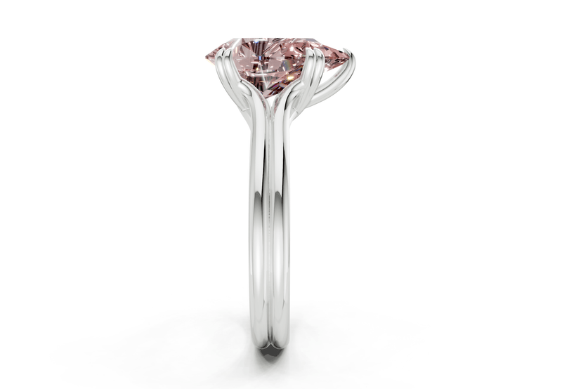 Audrey Pink Diamond Solitaire Pear Cut 3.1mm Engagement Ring - Ring Premier