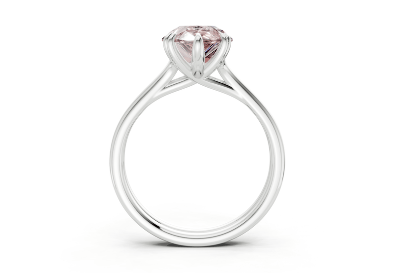 Audrey Pink Diamond Solitaire Pear Cut 3.1mm Engagement Ring - Ring Premier