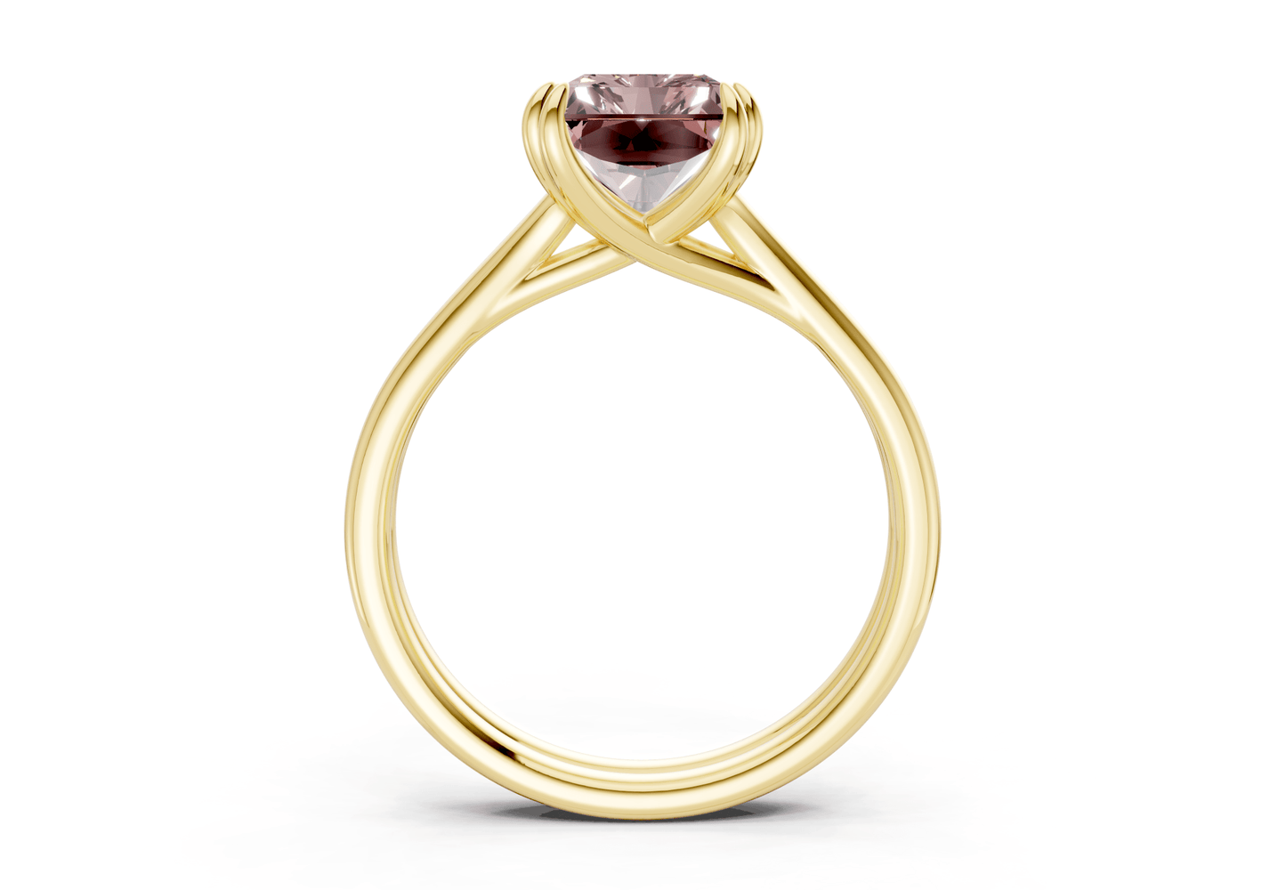 Audrey Pink Diamond Solitaire Radiant Cut 3.1mm Engagement Ring - Ring Premier