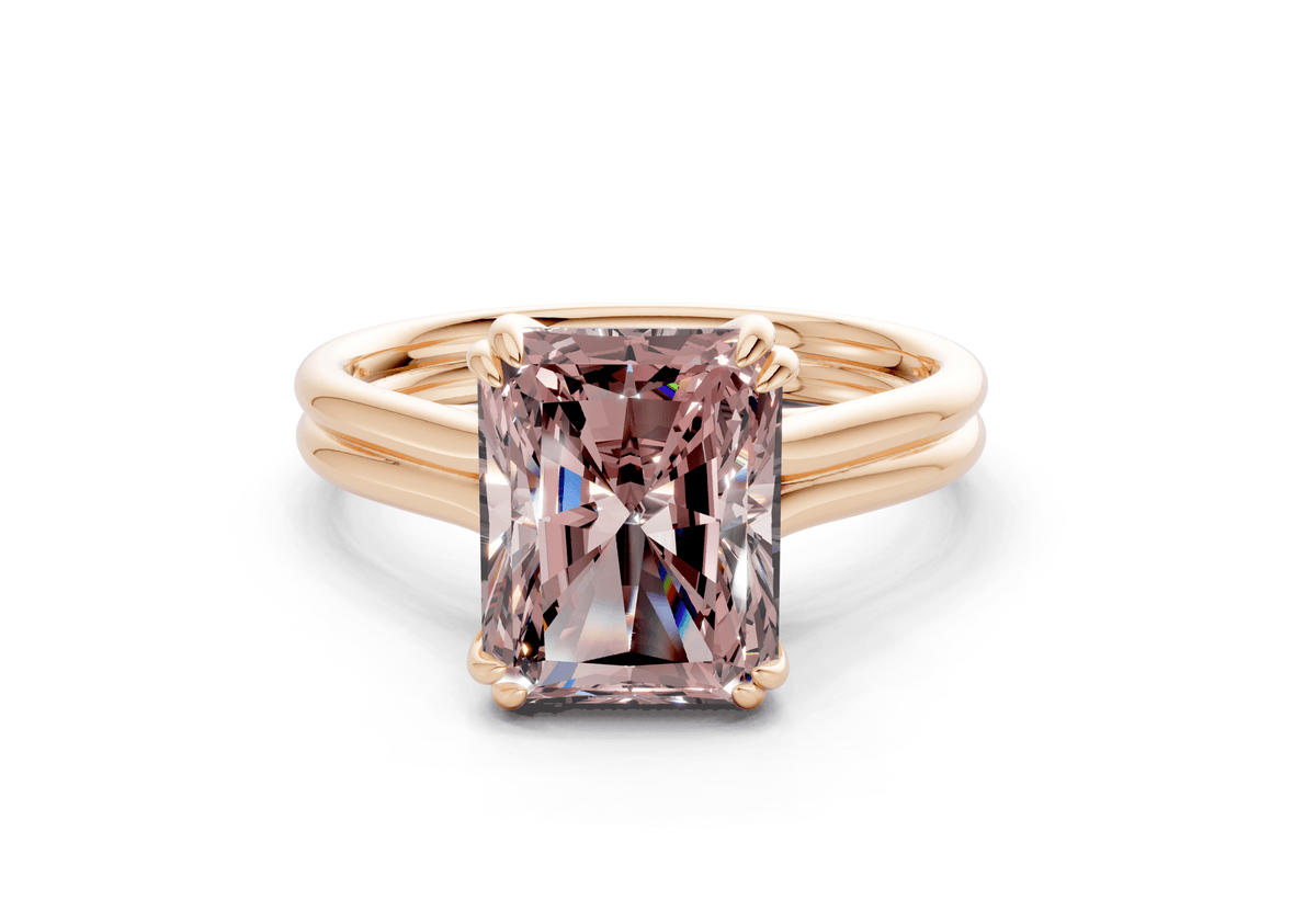 Audrey Pink Diamond Solitaire Radiant Cut 3.1mm Engagement Ring