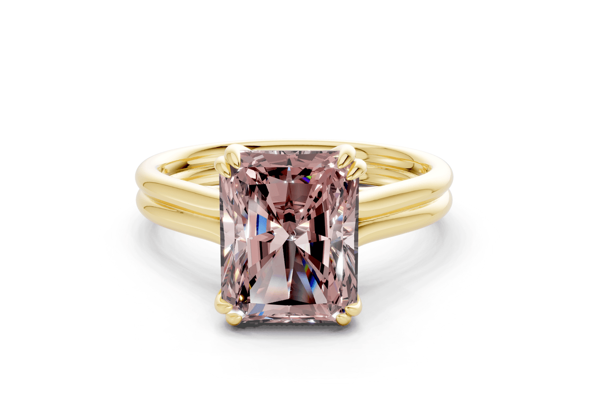 Audrey Pink Diamond Solitaire Radiant Cut 3.1mm Engagement Ring