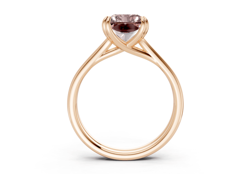 Audrey Pink Diamond Solitaire Radiant Cut 3.1mm Engagement Ring - Ring Premier