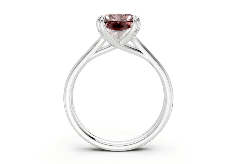 Audrey Pink Diamond Solitaire Radiant Cut 3.1mm Engagement Ring - Ring Premier