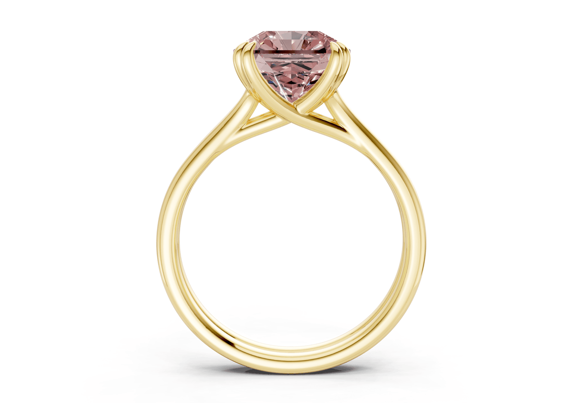 Audrey Pink Diamond Solitaire Radiant Squareuare Cut 3.1mm Engagement Ring