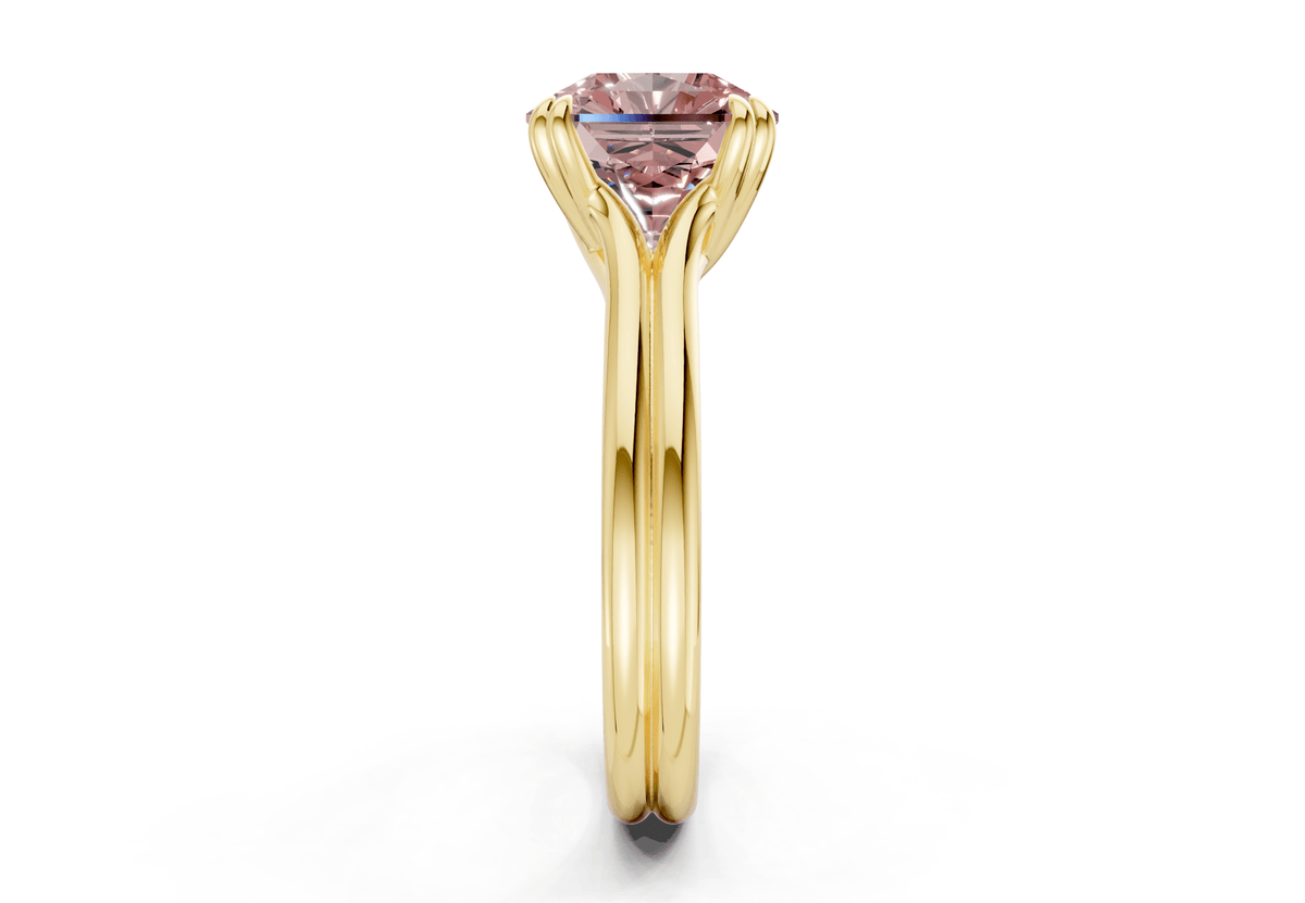 Audrey Pink Diamond Solitaire Radiant Squareuare Cut 3.1mm Engagement Ring