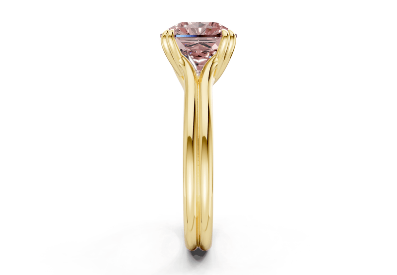 Audrey Pink Diamond Solitaire Radiant Squareuare Cut 3.1mm Engagement Ring - Ring Premier