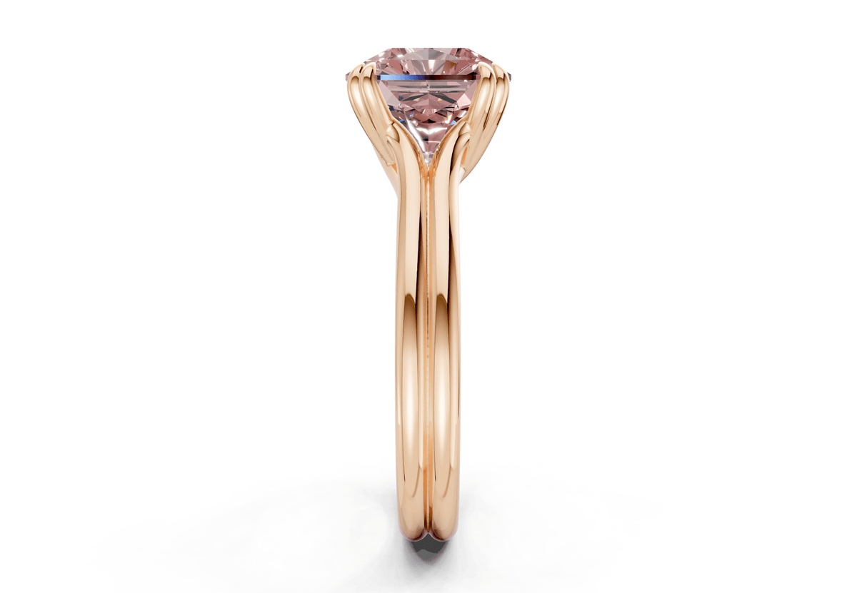 Audrey Pink Diamond Solitaire Radiant Squareuare Cut 3.1mm Engagement Ring