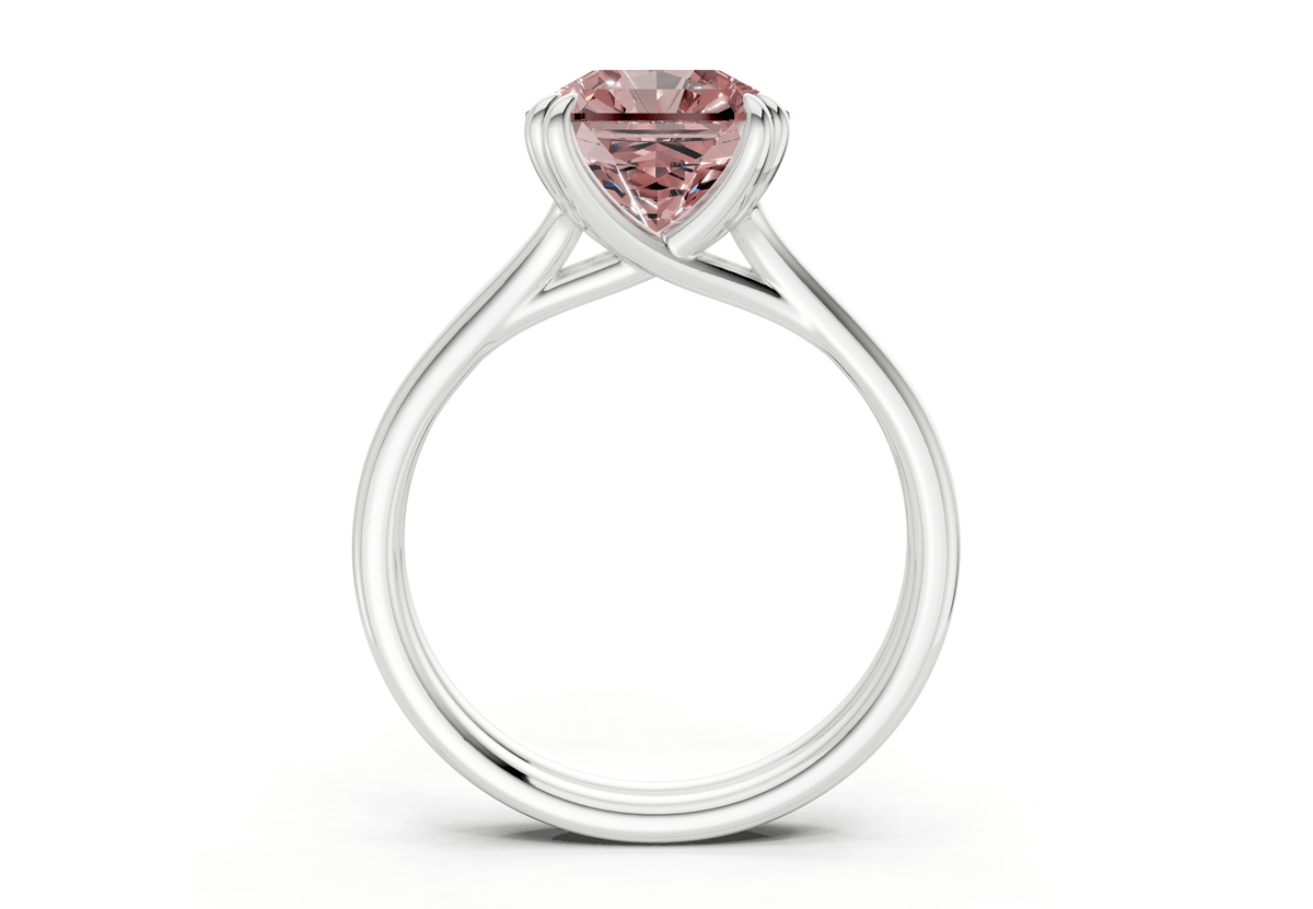 Audrey Pink Diamond Solitaire Radiant Squareuare Cut 3.1mm Engagement Ring