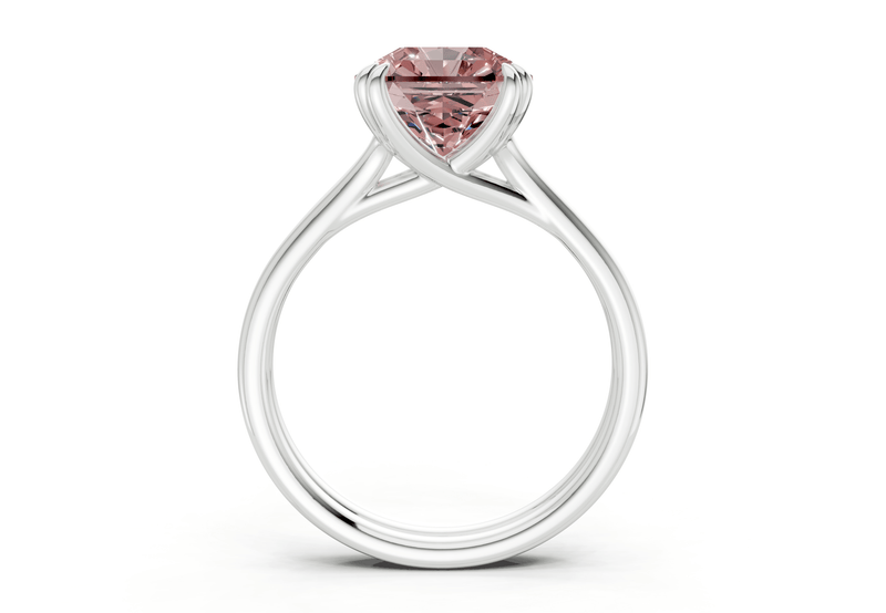 Audrey Pink Diamond Solitaire Radiant Squareuare Cut 3.1mm Engagement Ring - Ring Premier