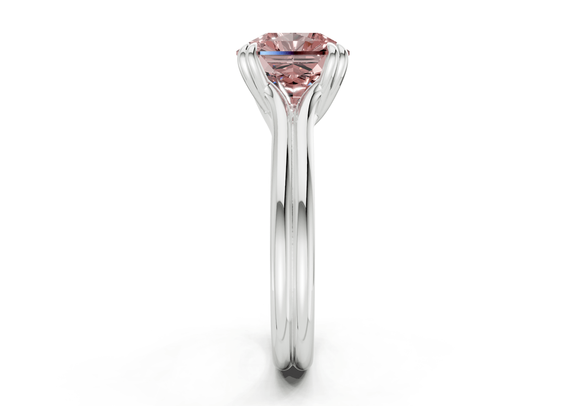 Audrey Pink Diamond Solitaire Radiant Squareuare Cut 3.1mm Engagement Ring