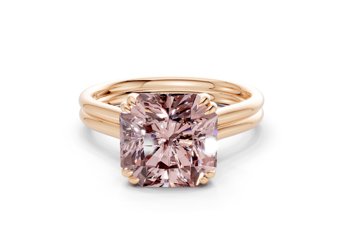 Audrey Pink Diamond Solitaire Radiant Squareuare Cut 3.1mm Engagement Ring