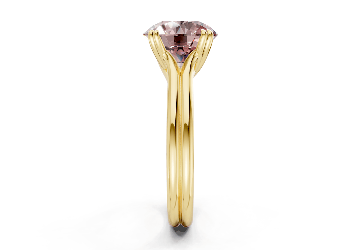 Audrey Pink Diamond Solitaire Round Cut 3.1mm Engagement Ring