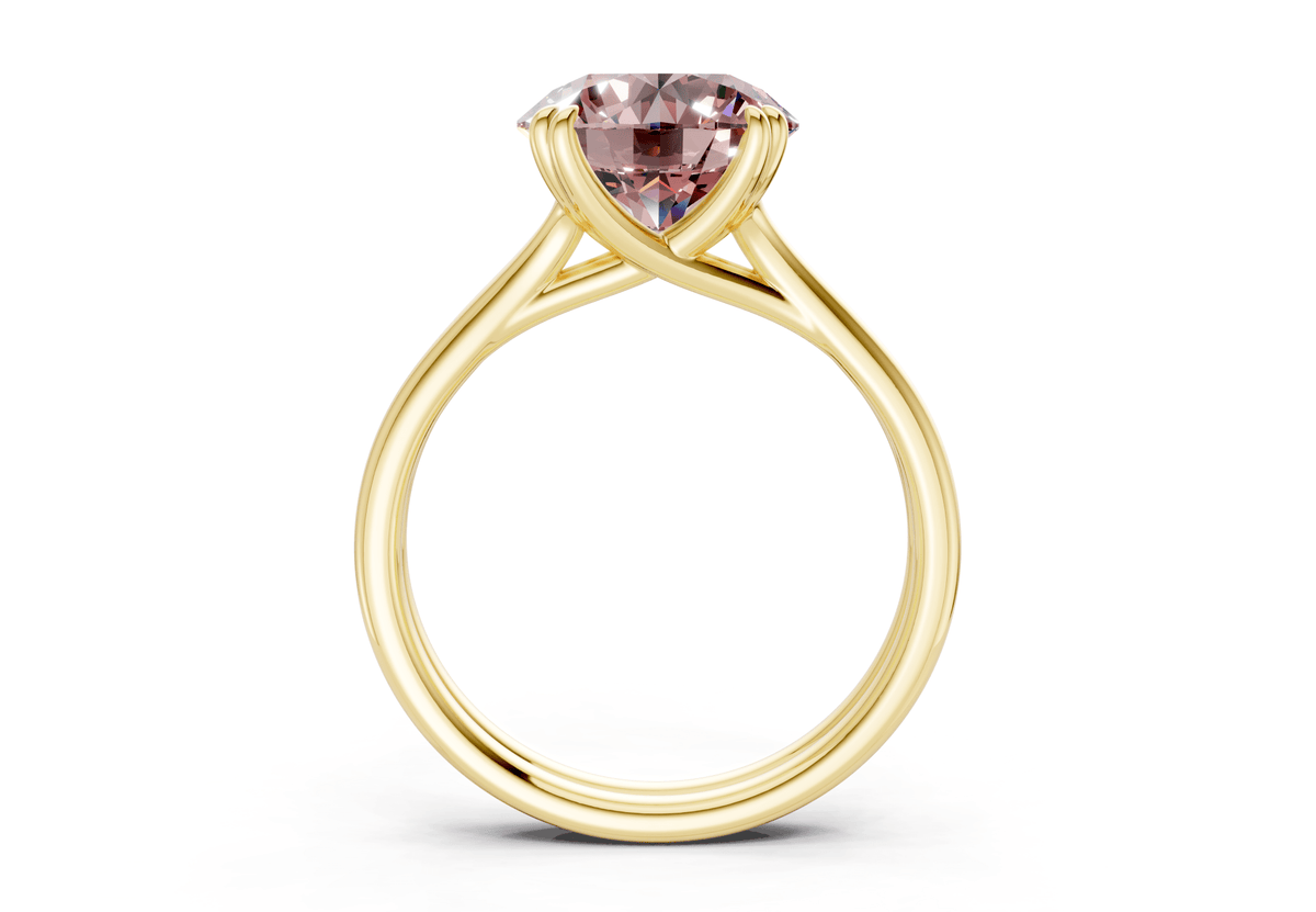 Audrey Pink Diamond Solitaire Round Cut 3.1mm Engagement Ring